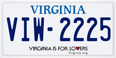 VA license plate VIW2225
