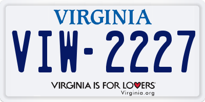 VA license plate VIW2227