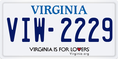 VA license plate VIW2229