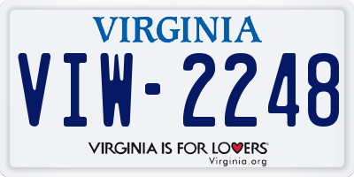 VA license plate VIW2248