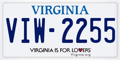 VA license plate VIW2255