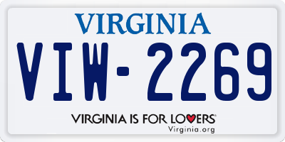 VA license plate VIW2269
