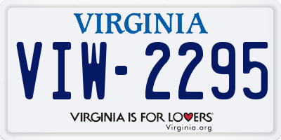 VA license plate VIW2295