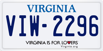 VA license plate VIW2296