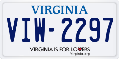 VA license plate VIW2297