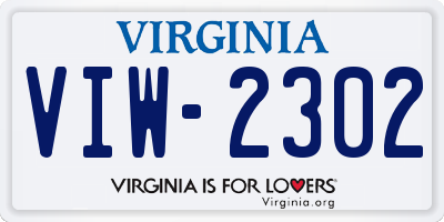 VA license plate VIW2302