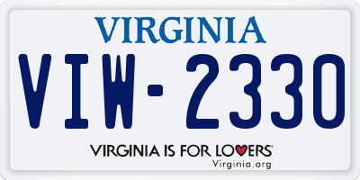 VA license plate VIW2330