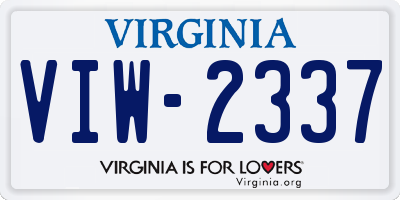 VA license plate VIW2337