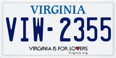 VA license plate VIW2355