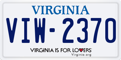 VA license plate VIW2370
