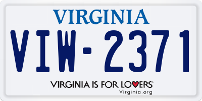 VA license plate VIW2371
