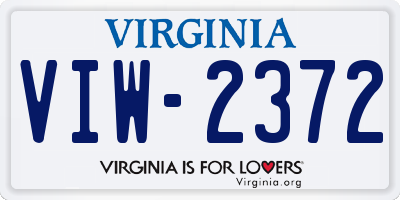 VA license plate VIW2372
