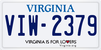 VA license plate VIW2379