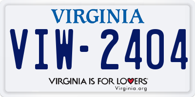 VA license plate VIW2404