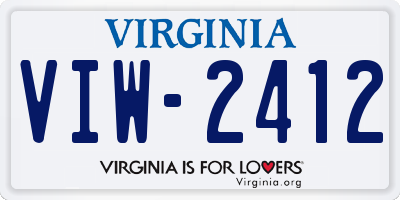 VA license plate VIW2412