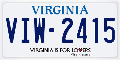 VA license plate VIW2415