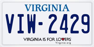 VA license plate VIW2429