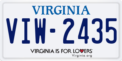 VA license plate VIW2435