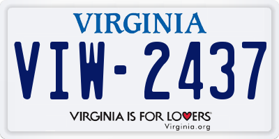 VA license plate VIW2437