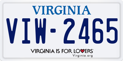 VA license plate VIW2465