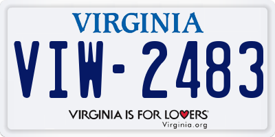VA license plate VIW2483