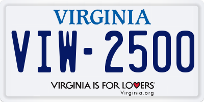 VA license plate VIW2500