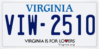VA license plate VIW2510