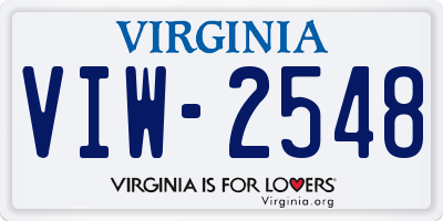 VA license plate VIW2548