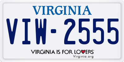 VA license plate VIW2555
