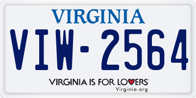 VA license plate VIW2564