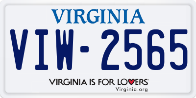 VA license plate VIW2565