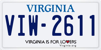 VA license plate VIW2611