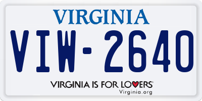 VA license plate VIW2640