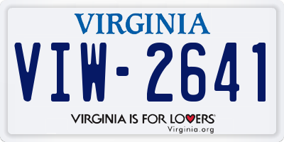 VA license plate VIW2641