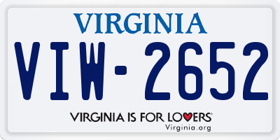 VA license plate VIW2652