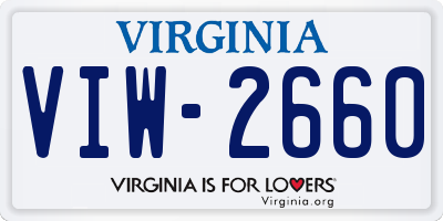 VA license plate VIW2660