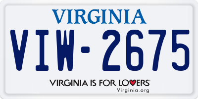 VA license plate VIW2675