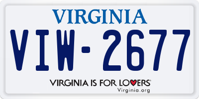 VA license plate VIW2677