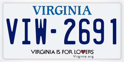 VA license plate VIW2691