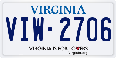 VA license plate VIW2706