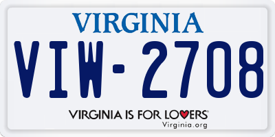 VA license plate VIW2708