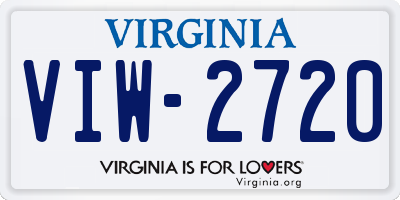 VA license plate VIW2720