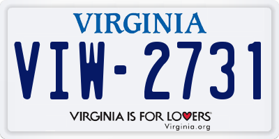 VA license plate VIW2731