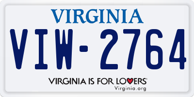 VA license plate VIW2764