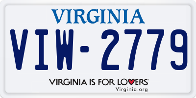 VA license plate VIW2779
