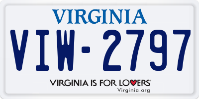 VA license plate VIW2797
