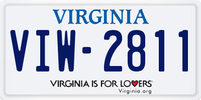 VA license plate VIW2811