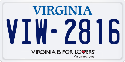VA license plate VIW2816