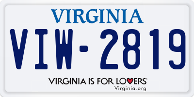 VA license plate VIW2819