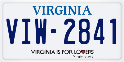 VA license plate VIW2841